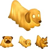 Dachshund Ghost Lamp, French Bulldog Halloween Glowing Ghost Dog Figurines, Cute Halloween Decor Statues Nightlight, for Home Glow in The Dark Party Display and Dog Lovers (Dachshund)