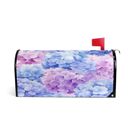 SUABO Hydrangeas Mailbox Cover Magnetic Mailbox Wrap Post Letter Box Cover Home Decorative for Standard Mailboxes