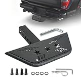 Universal Hitch Steps for Pickup Truck - Solid Trailer Hitch Step 2 Inch Receiver Hitch Accessories 17.3'' Rear Bumper Guard Protector for Car Vehicles SUV ATV Upgraded Textured Black with Pin Lock