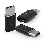 FanTEK 3-Pack USB C Type C 3.1 Male to Micro USB Female Adapter for LG G5, BLU Vivo 5, ASUS ZenFone 3 Deluxe, LG V20, Acer Jade Primo, Sony Xperia X Compact, LE Max, Huawei Nexus 6P (White)