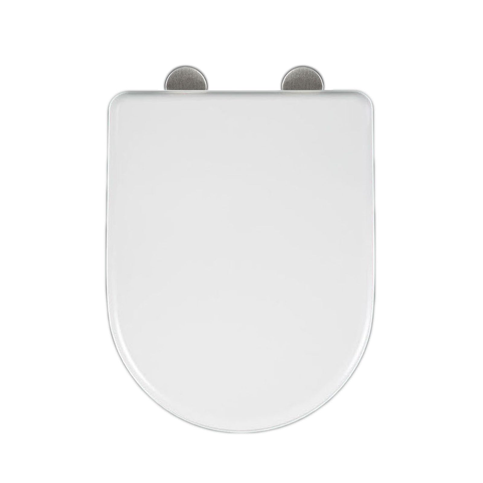 Soft Close D Shaped Toilet Seat - Thickened PP, Anti-Slip, Quick Release, Easy to Clean, Fits Most D Shaped Toilets, White, 33x42cm