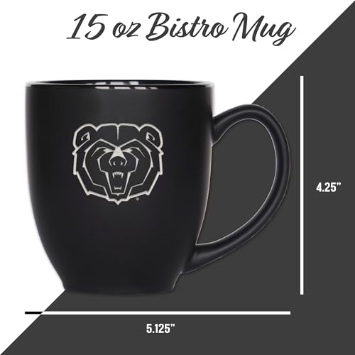 Image of Rico Industries NCAA Primary 15-Oz Personalized Matte Black Bistro Mug - for Hot or Cold Drinks