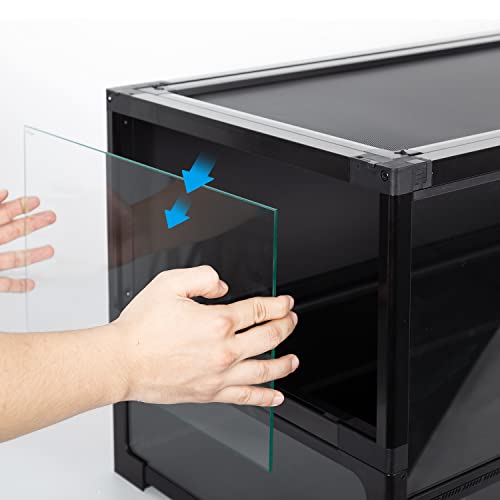 REPTI ZOO 67 Gallon Large Glass Reptile Terrarium 48" x 18" x 18", Easy Folding & Detaching Reptile Breeding Tank with Black PVC Back Panel Full Open Door Screen Ventilation by REPTI ZOO - Image 7