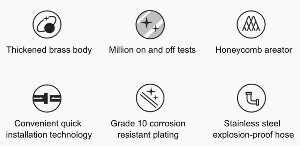 Chrome Nickel Black Brass Pot Filler Faucet Wall Mounted Kitchen Faucet Single Cold Single Hole Tap Rotate Spout(Black)