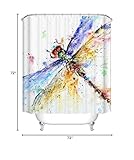 Fangkun Polyester Fabric Waterproof Bath Curtains Decor Set - Dragonfly Artwork Abstract Oil Painting Art Print Shower Curtain - 12pcs Shower Hooks - 72 x 72 inches