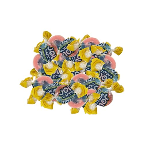 Jollie Ranchers 2 in 1 Blue Raspberry & Watermelon Hard Candy Pack - Delicious Fruity Flavors - Individually Wrapped Mini Candies for Halloween, Thanksgiving, Birthdays, Gender Reveal & Pantry (1 lbs)
