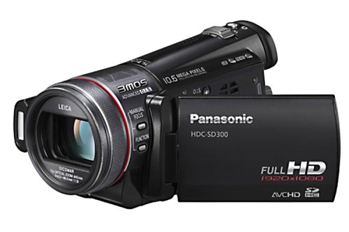 Panasonic HDC-SD300 EG-K Full HD-Camcorder (SD/SDHC-Card, 12-fach opt. Zoom, 6,9 cm (2,7 Zoll) Display) schwarz