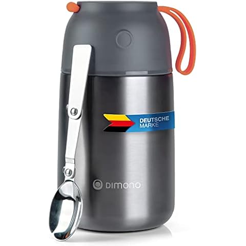 Dimono® Thermobehälter Warmhaltebehälter; To-Go Lebensmittelbehälter Essensbehälter Speisegefäß aus Edelstahl (700 ml) Cover