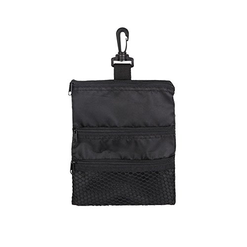VGEBY1 Golfball-Tasche, Golfball Halter Tragbare Golfball Zusatz Mehrfachtaschen Schwarz Reißverschluss Handtaschen Tasche