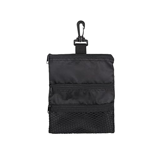 VGEBY1 Golfball-Tasche, Golfball Halter Tragbare Golfball Zusatz Mehrfachtaschen Schwarz Reißverschluss Handtaschen Tasche