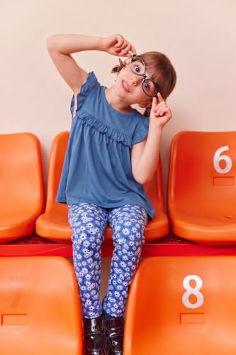 Image of Arshiner Toddler Girls 2-Piece Outfits Ruffle Sleeve Tee & Elastic Waist Pants Kids Summer Clothing Set For 2-10 Years