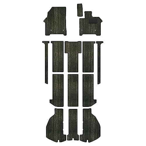 Hotfield トヨタ 互換品 新型 アルファード ヴェルファイア 40系 フロアマット+トランクマット ラゲッジマット 木目 ウッド / 7人 ダークウッド