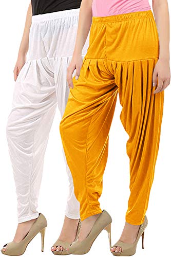Image of Buy That Trendz Womens Patiala Pants Combo Pack of 2 Viscose Dhoti Patiyala Salwar Harem Bottoms Pants