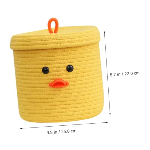 Panier de rangement en corde de coton jaune pour accessoires divers et décoration - 6
