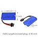 HYF 2 Pcs 6.4V 500mAh SM4P Plug Lithium Battery with USB Charging Cable for RC Toys Electric Robot Toy Drone Study Machine