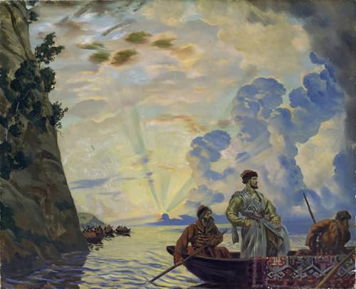 Portrait cosaque Boris Kustodiev - Toile grand format 60x90 pour habiller un mur vide