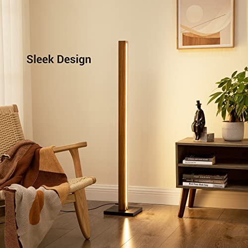 Edishine Wood Corner Floor Lamp, Sleek Dimmable Led Atmosphere Lamp, Minimalist Standing Mood Lighting For Living Room, Bedroom, Studio, Office, 3000K Warm Light, 46" #TOP3