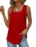 Plus Size Red Tops for Women Going Out Tank Tops Womens Sleeveless Blouse Fashion 2025 3XL