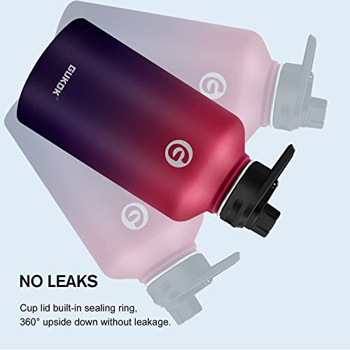 64 Oz Insulated Water Bottle With Straw & Paracord Handles & 3 Lids, Leak Proof Metal Water Jug, Hot Cold Stainless Steel Thermal Water Bottles, Half Gallon Large Water Flask For Sports, Gym #TOP2