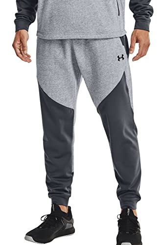 Under Armour Men's UA Dynasty Fleece Joggers Pants 1359357 (X-Large, Steel Medium Heather / Black-035)