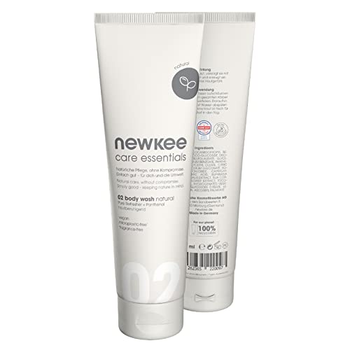 newkee gel douche natural (150ml), Vegan, sans parfum ni substances odorantes, nettoyage doux & soin de la peau de Manuel Neuer et Angelique Kerber