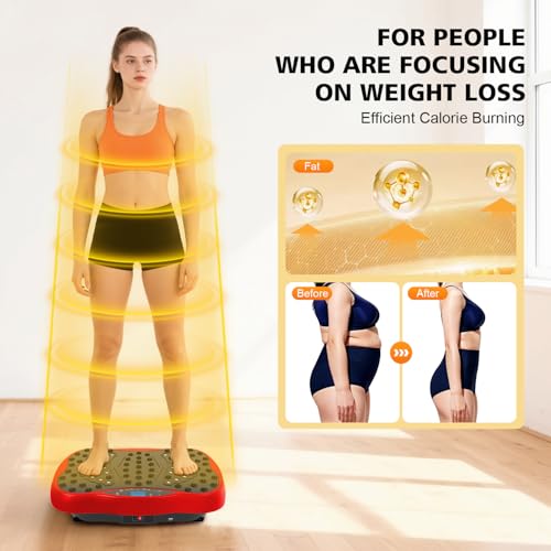 Image of Vibration Plate Exercise Machine, 10 Auto Modes /200-Levels Vibrating Plate for Lymphatic Drainage Weight Loss, 400LBS Capacity Shake Plate for Whole Body Workout for Home Gym Fitness