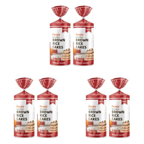 Image of Pintola Organic Brown Rice Cake Multigrain Unsalted (130g x 2) | Gluten-Free Snack | 9 Wholegrains | Low Fat | 30 Calories per Cake | Soy & Yeast Free | Healthy Snack for Weight Loss (Pack of 3)
