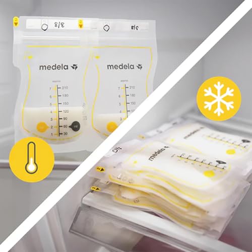 Image of Medela Easy Pour Breastmilk Storage Bags | 50 Count 210ml | Disposable Leakproof Breast Milk Bags with Milk Protection | Recyclable & BPA Free (Pack of 2)