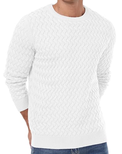 Sailwind Men's Crewneck Cable Knit Sweaters Long Sleeve Casual Twist Patterned Pullover Sweater4
