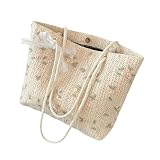 Fashion Woven Handbags For Women Picnic Bags(White)