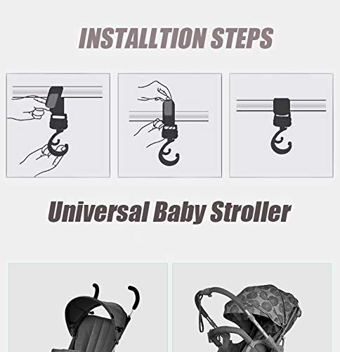Baby Stroller Hooks, 4 Pack Of Multi Purpose Hooks Adjustable Hanger Mommy Bag Hooks For Hanging Diaper Bags,Purse,Stroller Organizer #TOP4