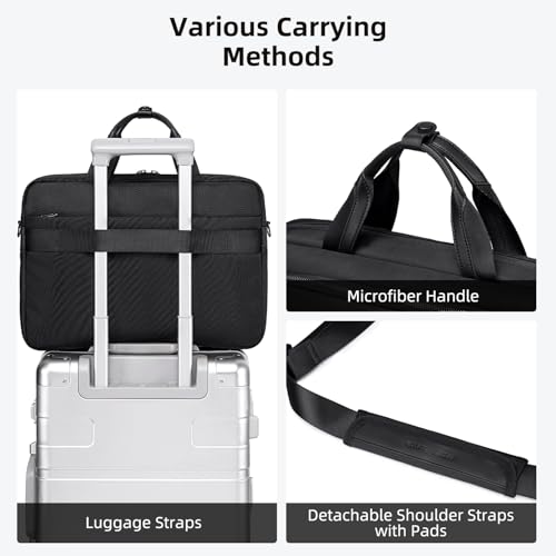 Image of Arctic Hunter Laptop Bag for Men Women 2 in 1 Office Sling Hand Bag with 15.6 inch Laptop Pocket Multiple Compartments Detachable Shoulder Strap Shockproof Water-resistant Briefcase (Black)