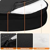 HMTOPE Orthopädisches Hundebett, Hundesofa, Vierseitiges Nackenrolle Kissen, rutschfeste Unterseite Hundekorb, Abnehmbar und Waschbar, Kleine Hunde, Mittelgroße Hunde, 90 x 71 x 15 cm, Schwarz