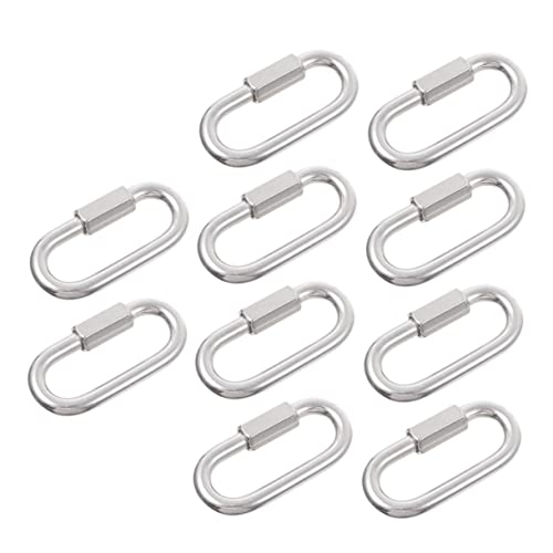 Cabilock 10pezzi Moschettone Per Catena Collegamento Rapido Da Resistente Alla Corrosione Per Amaca Altalena Rimorchio Da Campeggio