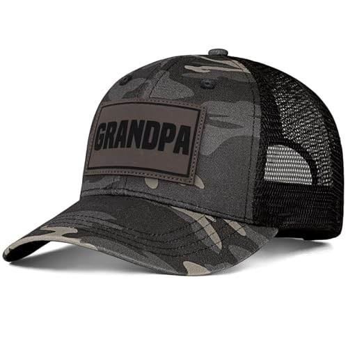 Image of Papa Dad Trucker Hat - Adjustable Men's Snapback Hats for Dad Grandpa, Fathers Day Birthday Gifts from Daughter Son
