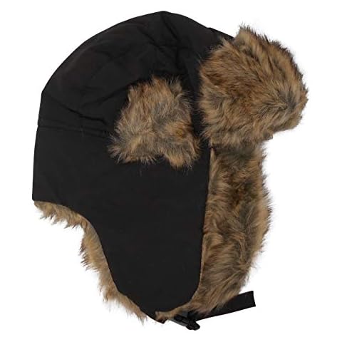 CHAPEAU TRIBE Premium Wool Trapper Hat with Faux Fur - Black Cover