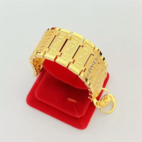 Pulsera para Hombre bañada en Oro Amarillo de 23 Quilates y 24 Quilates, de 8,2 Pulgadas y 30 mm.