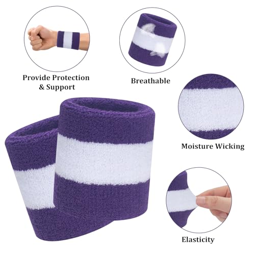 Image of ONUPGO Sweatband Set Sports Headband Wristband Set Sweatbands Terry Cloth Wristband Wrist Sweatband Headbands Moisture Wicking Sweat Absorbing Head Band