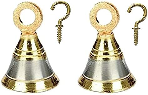 Campanas decorativas para decoración del hogar, campanas de metal de latón de color dorado, adornos colgantes de árbol, guirnaldas, decoración,