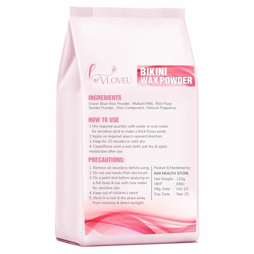 Bikini Wax Powder for Women - 5 Minutes Painless Herbal Wax Powder for Hair Removal | Easy to Use at Home, No Chemicals - No Irritation, Bikini Wax for Women and Girls (120g) (Pack of 1)