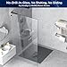 LukLoy Fixed Glass Bracket, Wall to Glass Shower Support Bar, One-Piece Casting L Shape Stabilizer Mounting Bracket for 8-12mm Shower Glass Panel, No Drill in Glass(Black, Left)