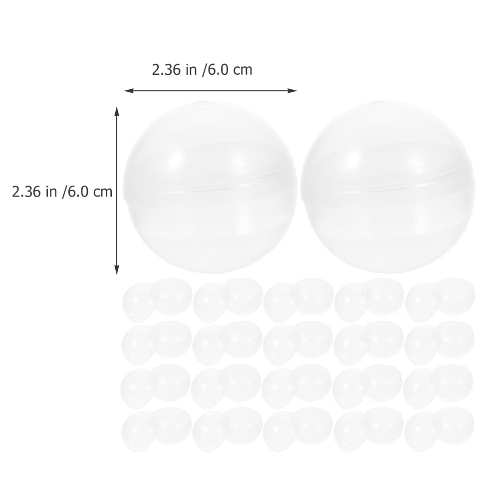 Luxshiny 50pcs Vending Machine Capsules 2.3 Inch Translucent Round Capsules Plastic Refillable Balls for Gumball Machines 60mm