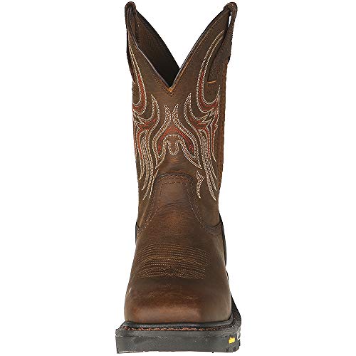 Justin Boot Company Men's Tumbled Mahogany Brown Buffalo 11" Top2
