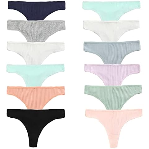 JackLoveBriefs Pack de 12, Ropa Interior Suave Cómoda, Transpirable y Elástica Tangas Cover