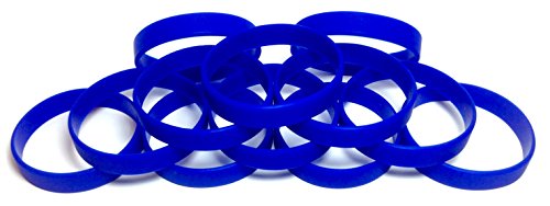Image of TheAwristocrat 1 Dozen (12) Multi-Pack Blank Rubber Wristbands Silicone Bracelets - Select from a Variety of Colors