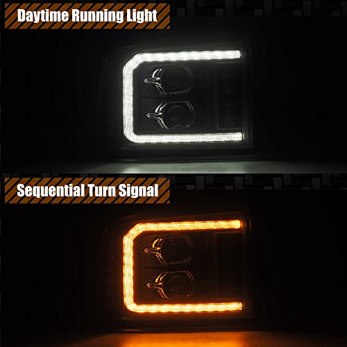 Alpharex - Pro-Series Black For 05-07 Super Duty/Excursion Projector Headlights F250/F350/F450/F550 #TOP1