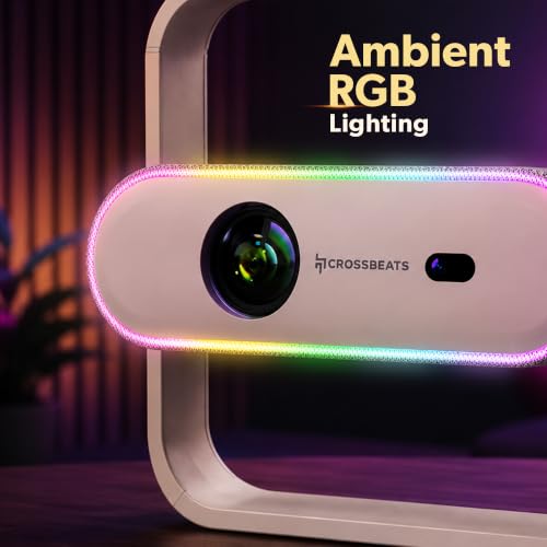 Image of Crossbeats Lumex Prism 4K Support Ultra HD Projector for Room, Native 1080P Full HD Home Theatre Projector, 750 ANSI Lumens, WiFi 6, Auto Focus, 4D Keystone, RGB Lighting, 20W Speaker