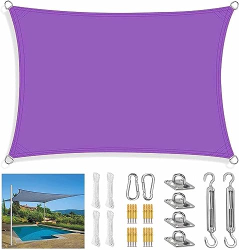 Sonnenschutzsegel for Teiche im Freien, for Teichdeck, Pool, Sonnenschutzsegel, wasserdicht, rechteckig, quadratisch, mit Befestigungssatz...