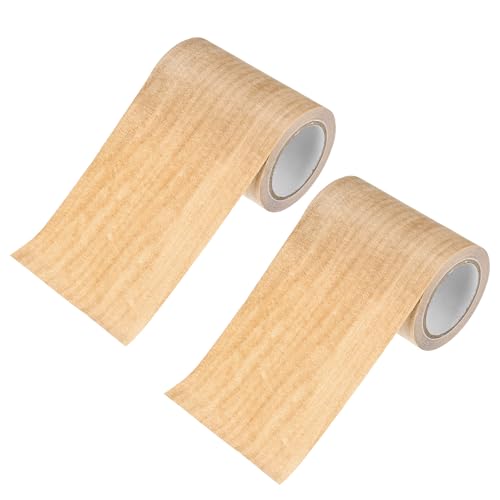 Image of M METERXITY 2-Roll Wood Grain Repair Tape, 3.15in x 15ft Textured Realistic Self-Adhesive Wood Floor Tape Contact Paper for Furniture /Floors /Home [Light Chestnut]
