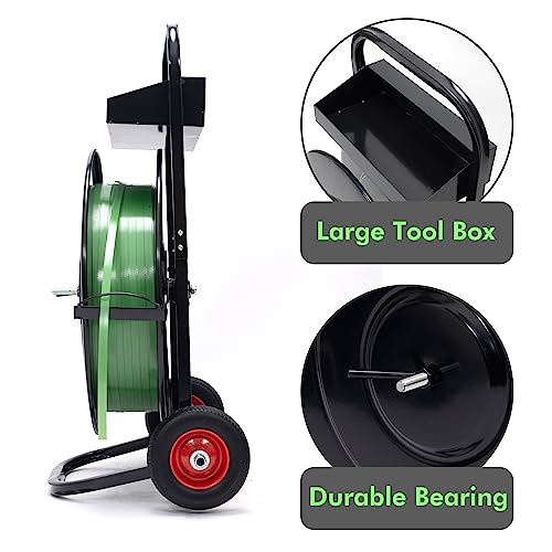 Gresdent Strapping Deluxe Steel/Plastic Heavy Duty Strapping Dispenser for Poly and Steel Strapping - Thumbnail 3